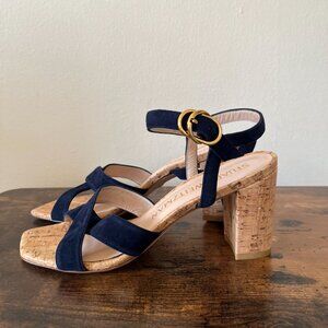 Stuart Weitzman Suede Sandal Heels - 3.5 Heel